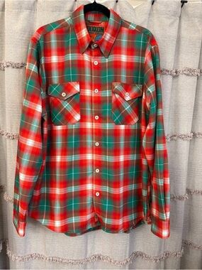 Dixxon THE SLURP Plaid Long Sleeve Button Down Men’s Shirt-SIZE L (NWOT)